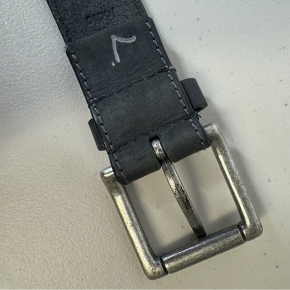 Modern Men's Rustic Genuine Black Leather Belt Size 34 - Picture 11 of 13